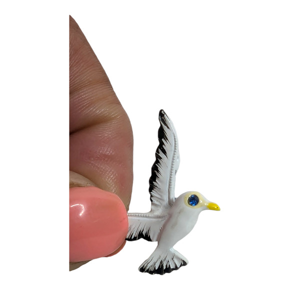 Gerrys Vtg 1960s Seagull Enameled Brooch Pin Large Figural Bird Mid-century - Picture 7 of 7